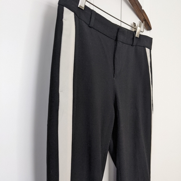 Banana Republic Avery Straight-Fit Black White Stripe Washable Ankle Pant Sz 2 - Picture 3 of 14